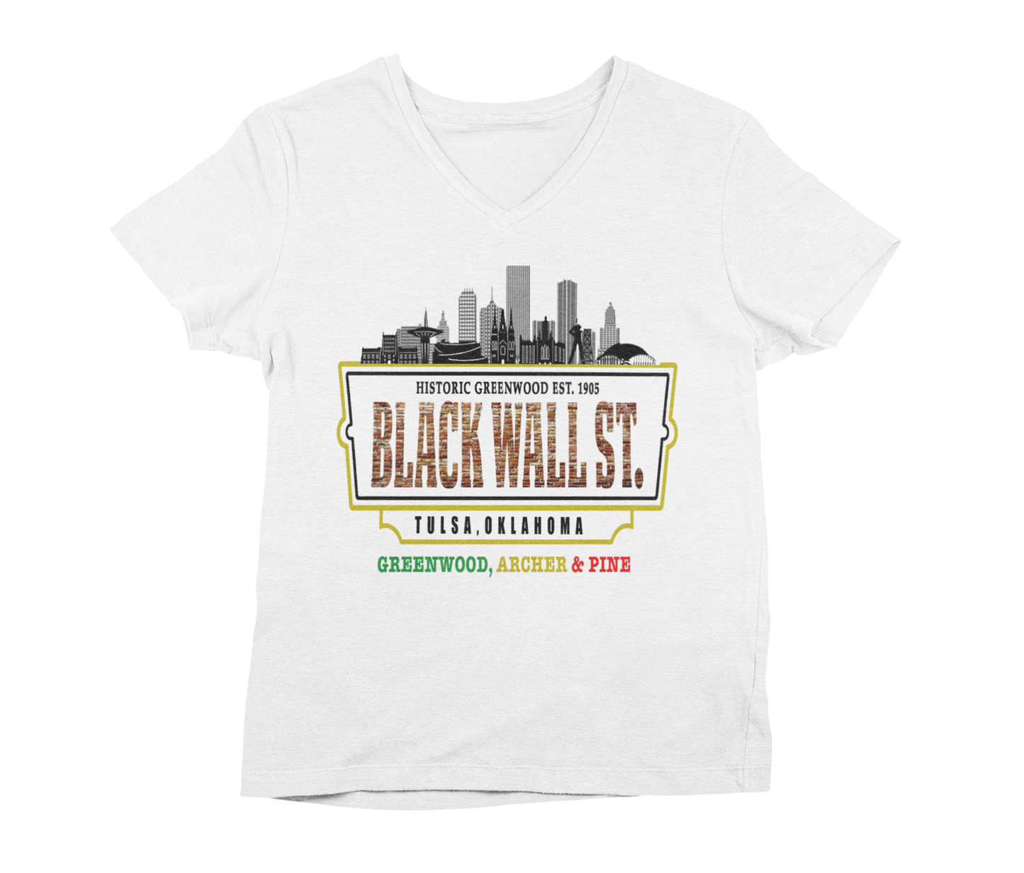 Black Wall Street Logo V Neck